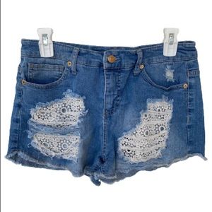 Massimo Denim Target Brand Jean Shorts with Lace Pockets